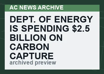 Dept. Of Energy Is Spending $2.5 Billion On Carbon Capture