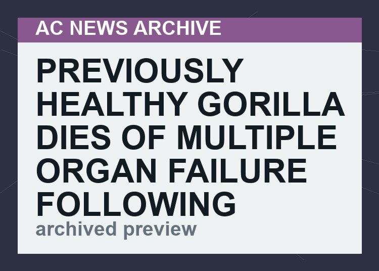 Previously healthy gorilla dies of multiple organ failure following covid vaccination